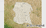 Shaded Relief Map of Longxi, satellite outside
