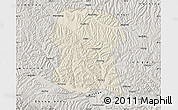 Shaded Relief Map of Longxi, semi-desaturated
