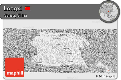 Gray Panoramic Map of Longxi