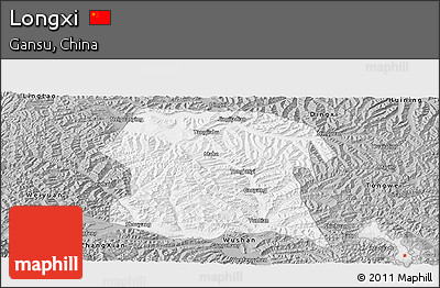 Gray Panoramic Map of Longxi
