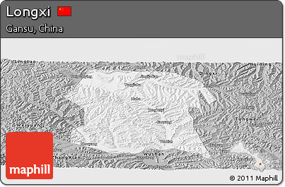 Gray Panoramic Map of Longxi