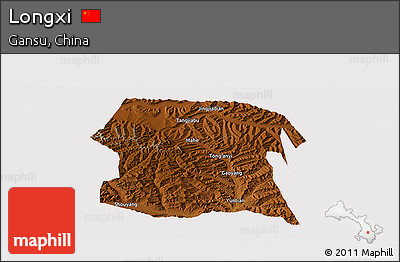 Physical Panoramic Map of Longxi, cropped outside