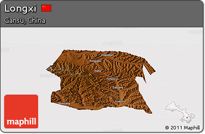 Physical Panoramic Map of Longxi, cropped outside