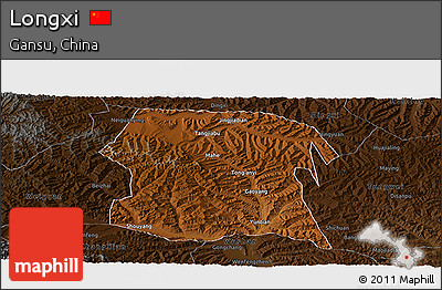 Physical Panoramic Map of Longxi, darken