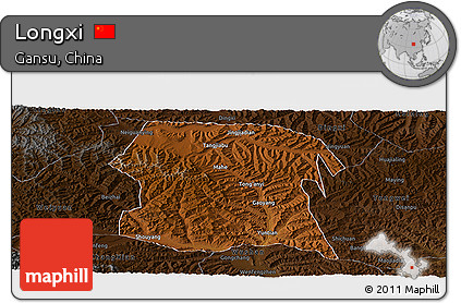 Physical Panoramic Map of Longxi, darken