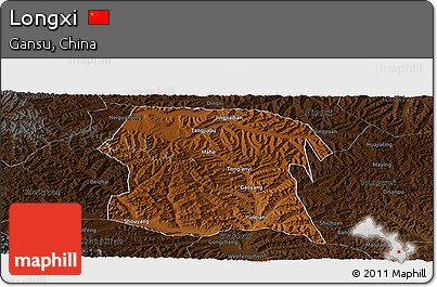 Physical Panoramic Map of Longxi, darken