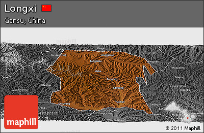 Physical Panoramic Map of Longxi, desaturated