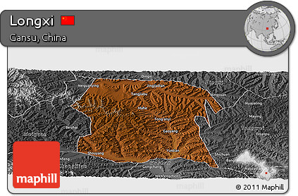 Physical Panoramic Map of Longxi, desaturated