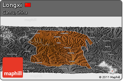 Physical Panoramic Map of Longxi, desaturated