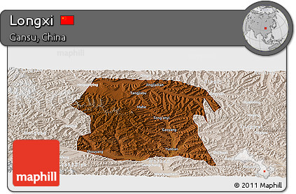 Physical Panoramic Map of Longxi, lighten