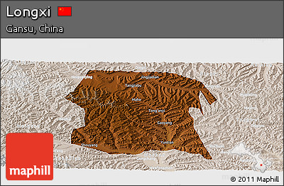 Physical Panoramic Map of Longxi, lighten