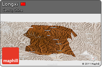 Physical Panoramic Map of Longxi, lighten