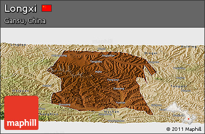 Physical Panoramic Map of Longxi, satellite outside