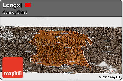 Physical Panoramic Map of Longxi, semi-desaturated
