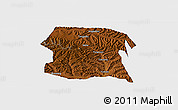 Physical Panoramic Map of Longxi, single color outside