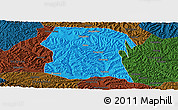 Political Panoramic Map of Longxi, darken