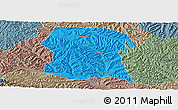 Political Panoramic Map of Longxi, semi-desaturated