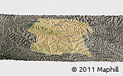 Satellite Panoramic Map of Longxi, darken, semi-desaturated