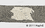 Shaded Relief Panoramic Map of Longxi, darken