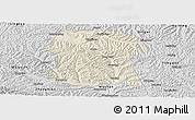Shaded Relief Panoramic Map of Longxi, desaturated