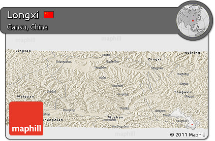 Shaded Relief Panoramic Map of Longxi
