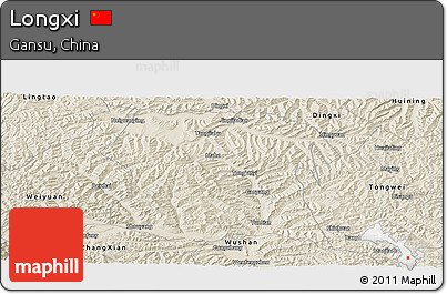 Shaded Relief Panoramic Map of Longxi