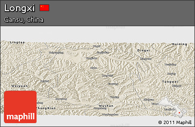 Shaded Relief Panoramic Map of Longxi