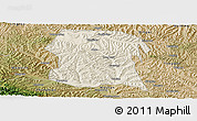Shaded Relief Panoramic Map of Longxi, satellite outside