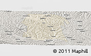 Shaded Relief Panoramic Map of Longxi, semi-desaturated