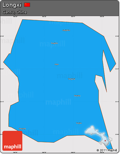 Political Simple Map of Longxi, cropped outside