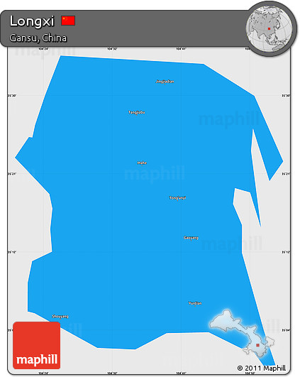 Political Simple Map of Longxi, single color outside