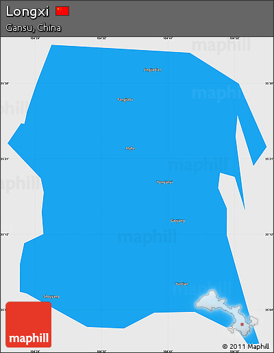 Political Simple Map of Longxi, single color outside