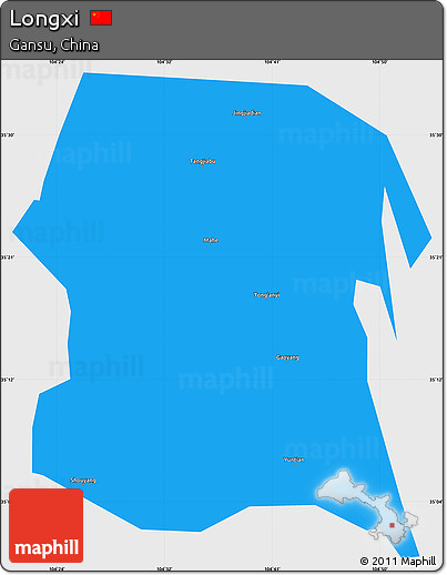 Political Simple Map of Longxi, single color outside