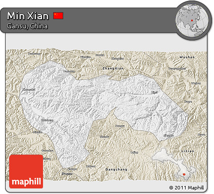 Classic Style 3D Map of Min Xian