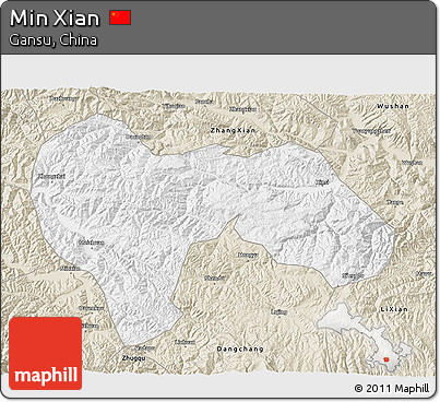 Classic Style 3D Map of Min Xian