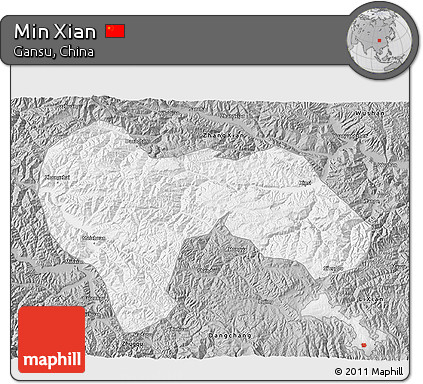 Gray 3D Map of Min Xian
