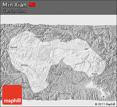Gray 3D Map of Min Xian