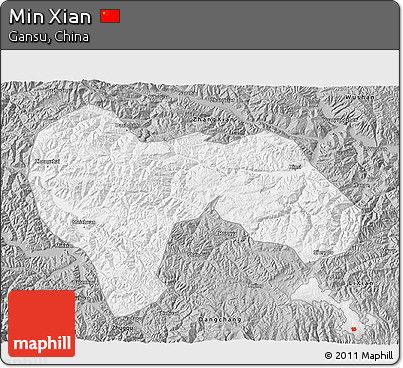 Gray 3D Map of Min Xian