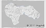 Gray 3D Map of Min Xian, single color outside