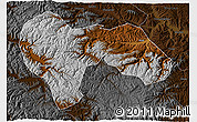 Physical 3D Map of Min Xian, darken