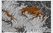 Physical 3D Map of Min Xian, desaturated