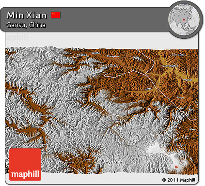 Physical 3D Map of Min Xian