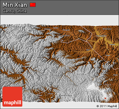 Physical 3D Map of Min Xian