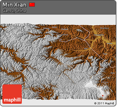 Physical 3D Map of Min Xian