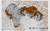 Physical 3D Map of Min Xian, lighten