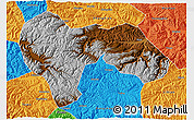 Physical 3D Map of Min Xian, political outside
