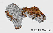 Physical 3D Map of Min Xian, single color outside