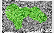 Political 3D Map of Min Xian, desaturated