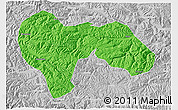 Political 3D Map of Min Xian, lighten, desaturated