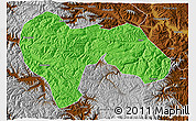 Political 3D Map of Min Xian, physical outside